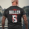 This Baller Is Now 5 Birthday Baseball Theme Bday Party Mens Back Print T-shirt Gifts for Old Men