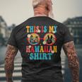 This Is My Hawaiian Tropical Luau Costume Party Hawaii Men's Crewneck Short Sleeve Back Print T-shirt Gifts for Old Men