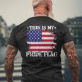 This Is My Pride Flag Usa American 4Th Of July Patriotic Usa Men's Crewneck Short Sleeve Back Print T-shirt Gifts for Old Men
