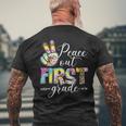 Tie Dye Peace Out 1St Grade Last Day Of School Leopard Mens Back Print T-shirt Gifts for Old Men