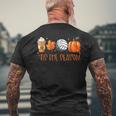 Tis The Season Pumpkin Leaf Latte Fall Volleyball Men's T-shirt Back Print Gifts for Old Men