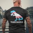 Trans Pride Flag Transgender Dino Transsaurus Rex Dinosaur Mens Back Print T-shirt Gifts for Old Men