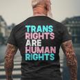 Trans Right Are Human Rights Transgender Lgbtq Pride Mens Back Print T-shirt Gifts for Old Men