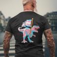 Transgender Dinosaur T-Rex Trans Lgbt Pride Flag Pronouns Mens Back Print T-shirt Gifts for Old Men