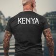 Trendy Kenya National Pride Patriotic Kenya Mens Back Print T-shirt Gifts for Old Men
