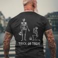 Trick Or Treat Halloween Funny Skeleton Friends Mens Back Print T-shirt Gifts for Old Men