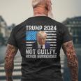 Trump 2024 Shot Never Surrender Us Flag Vintage Men's T-shirt Back Print Gifts for Old Men