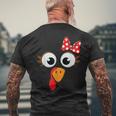 Turkey Face Thanksgiving Day Family Matching Costume Thanksgiving Men's T-shirt Back Print Gifts for Old Men