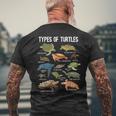 Turtle Lover Turtle Art Types Turtle Turtle Men's T-shirt Back Print Gifts for Old Men
