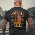 Twerky Thanksgiving Turkey Butt Twerk Dance Pun 2023 Men's T-shirt Back Print Gifts for Old Men