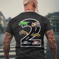 Two 2Yr 2Nd Birthday Boy 2 Years Old 2Nd Birthday Decoration Mens Back Print T-shirt Gifts for Old Men