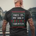 Ugly Christmas Sweater Winter Holidays Warm Clothes Men's T-shirt Back Print Gifts for Old Men