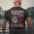 Ugly Xmas Sweater Santa There's Some Ho Ho Hos In This House Men's T-shirt Back Print Gifts for Old Men