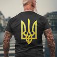 Ukraine Trident Zelensky Military Emblem Symbol Patriotic Men's T-shirt Back Print Gifts for Old Men