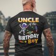 Uncle Of The Birthday Boy Space Astronaut Birthday Family Mens Back Print T-shirt Gifts for Old Men