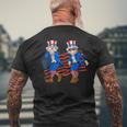 Uncle Sam Griddy Dance 4Th Of July American Flag Men's Back Print T-shirt Gifts for Old Men