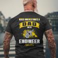 Never Underestimate Dad With Engineer Skills Men's T-shirt Back Print Gifts for Old Men