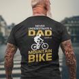 Never Underestimate A Dad With A Mountain Bike Men's T-shirt Back Print Gifts for Old Men
