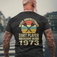Never Underestimate Dart Player Born In 1973 Dart Darts Men's T-shirt Back Print Gifts for Old Men