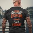 Never Underestimate Electricians The Conduit Men's T-shirt Back Print Gifts for Old Men