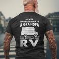Never Underestimate A Grandpa With Rv Camping Camper Men's T-shirt Back Print Gifts for Old Men