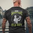Never Underestimate The Old Guy Golf Golfing Men's T-shirt Back Print Gifts for Old Men