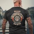 Never Underestimate An Old Man With Darts Men's T-shirt Back Print Gifts for Old Men