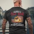 Never Underestimate An Old Man With A Pomeranian Costume Men's T-shirt Back Print Gifts for Old Men