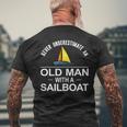 Never Underestimate An Old Man With A Sailboat Men's T-shirt Back Print Gifts for Old Men