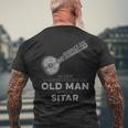 Never Underestimate An Old Man With A Sitar Vintage Novelty Men's T-shirt Back Print Gifts for Old Men