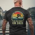 Never Underestimate An Old Man On Skis Skiing Skier Men's T-shirt Back Print Gifts for Old Men