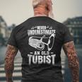 Never Underestimate An Old Tubist Tuba Father's Day Men's T-shirt Back Print Gifts for Old Men