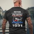 Never Underestimate A Queen Born In July 1931 Men's T-shirt Back Print Gifts for Old Men