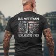 Us Veteran I Walked The Walk Combat Boots Dogtag Usa Flag Mens Back Print T-shirt Gifts for Old Men