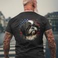 Usa 4Th Of July Shih Tzu On Patriotic American Shih Tzu Mens Back Print T-shirt Gifts for Old Men