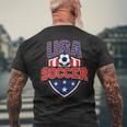 Usa Soccer - American Flag Football Player Mens Back Print T-shirt Gifts for Old Men
