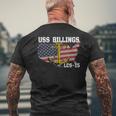 Uss Billings Lcs-15 Littoral Combat Ship Veterans Day Father Men's T-shirt Back Print Gifts for Old Men