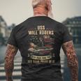 Uss Will Rogers Ssbn659 Men's Back Print T-shirt Gifts for Old Men