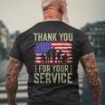 Veteran Thank You For Your Service Us Flag Veterans Day Men's T-shirt Back Print Gifts for Old Men