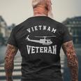 Vietnam Veteran Veterans Military Helicopter Pilot Mens Back Print T-shirt Gifts for Old Men