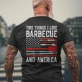 Vintage Bbq America Lover Us Flag Bbg Cool American Barbecue Mens Back Print T-shirt Gifts for Old Men