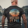 Vintage Best Dad By Par Fathers Day Disc Golf Dad Men's Back Print T-shirt Gifts for Old Men