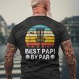 Vintage Best Papi By Par Disc Golf Golfer Fathers Day Men's Back Print T-shirt Gifts for Old Men