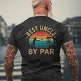 Vintage Best Uncle By Par Disc Golf Fathers Day Men's Back Print T-shirt Gifts for Old Men