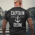 Vintage Captain Don Boating Lover Mens Back Print T-shirt Gifts for Old Men