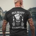 Vintage Cooking Bbq Bearded Culinary Gangster Guru Grilling Men's Back Print T-shirt Gifts for Old Men
