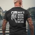 Vintage Dont Mess With Papa Bear Funny Fathers Day Mens Back Print T-shirt Gifts for Old Men