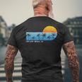 Vintage Grover Beach Ca Palm Trees & Sunset Beach Men's T-shirt Back Print Gifts for Old Men