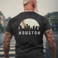 Vintage Houston Skyline City Baseball Met At Gameday Men's T-shirt Back Print Gifts for Old Men