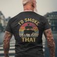 Vintage Id Smoke That Bbq Meat Smoker Grill Men's Back Print T-shirt Gifts for Old Men
